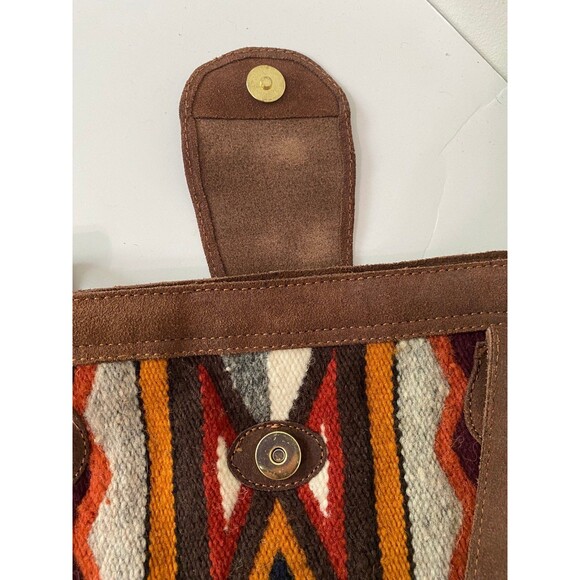 HANDMADE WOOL AZTEC BAG WITH LEATHER TRIM - Picture 4 of 4